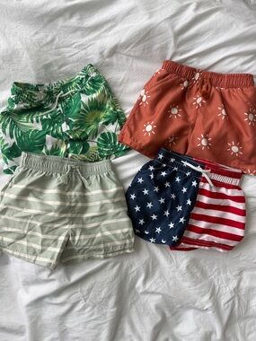 Boys Swim Trunks Bundle (4) | Janie&Jack, Old Navy, Modern Elements | Summer